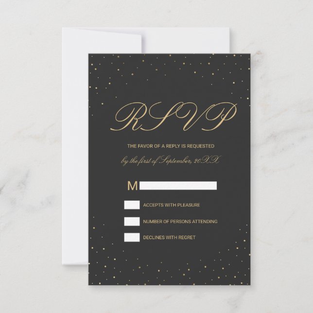 Dourado moderno, com manchas na RSVP Preta (Frente)