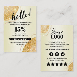 Dourado Moderno Obrigado Desconto Inserir Cartão