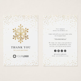 Dourado Neve Floco de Neve Natal Obrigado Inserir