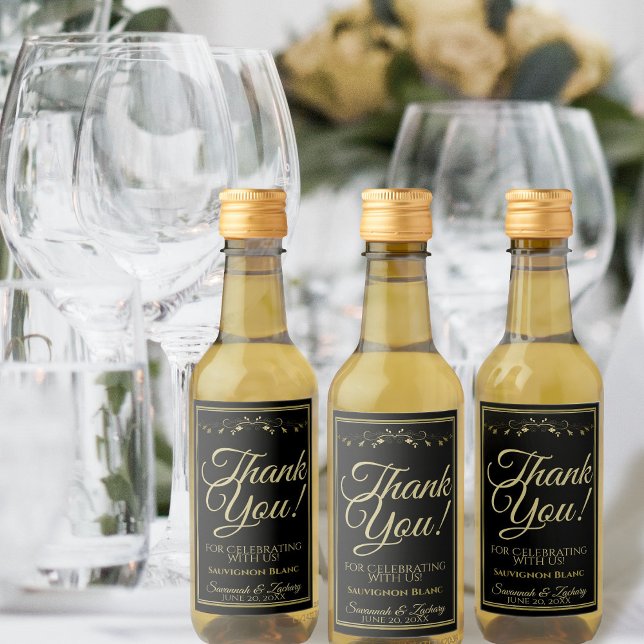 Dourado no Casamento Negro Mini Garrafa de Vinho O (Criador carregado)