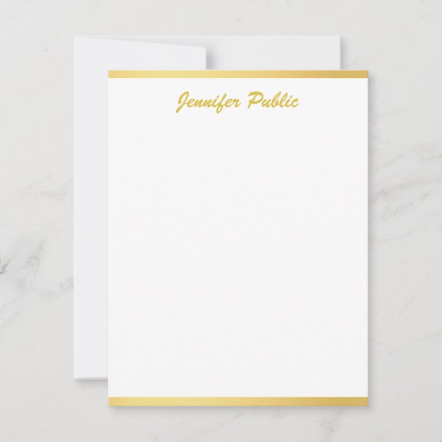 Dourado Nome de Script Manuscrito Vertical Modelo (Frente)