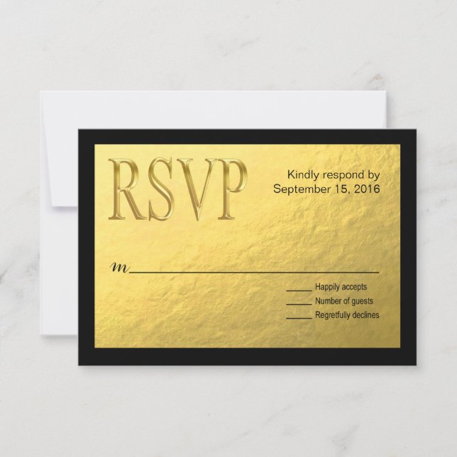 Dourado Nugget Faux Foil com RSVP de Contorno Pret (Frente)