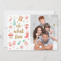 Dourado Oh Que Cartões de foto de Natal Divertido