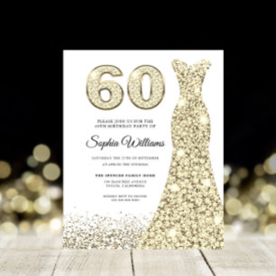 Dourado orçamento fabuloso 60º Convite para Festas