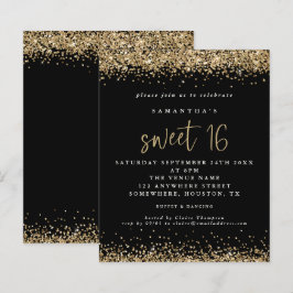 Dourado Orçamento Glitter Doce 16 Negra Aniversári