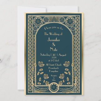 Dourado Ornamentado - Convite de casamento