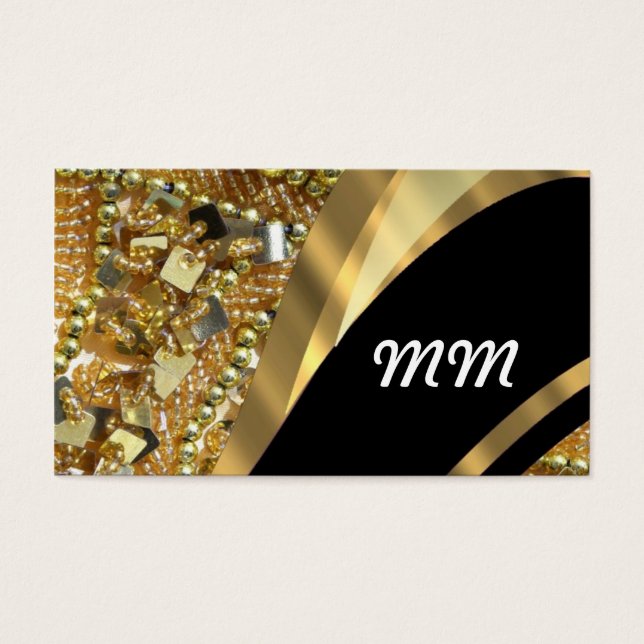 Dourado padrão de espiral preto e preto (Frente)