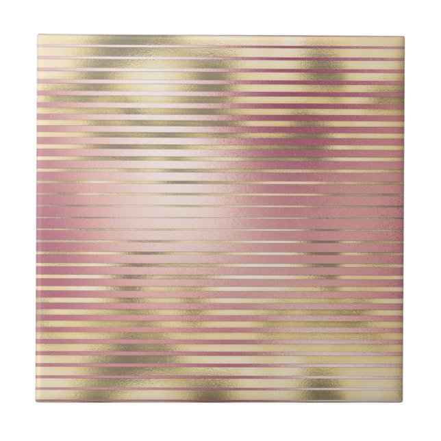 Dourado padrão de folha metálica rosa rosa-rosa (Frente)