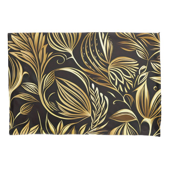 Dourado Padrão Floral A Preto (Frente)