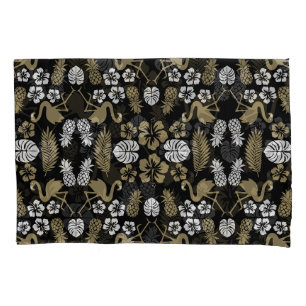 Dourado padrão tropical floral