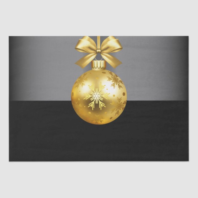 Dourado Papel de Tecido de Feriado de Ornamento (Frente )