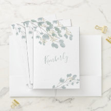 Dourado personalizado e Eucalyptus