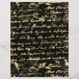 Dourado Prata 2 Lado Antigo Manuscrito Preto