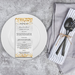 Dourado prateado do Menu Casamento