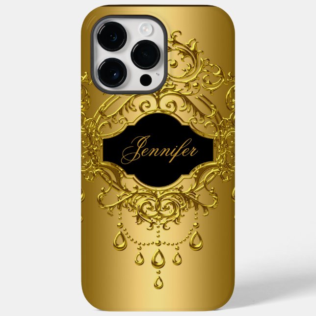 Dourado preto Elegante para iPhone (Verso)