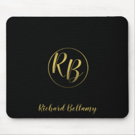 Dourado preto simples profissional - Mousepad
