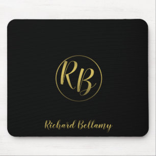 Dourado preto simples profissional - Mousepad