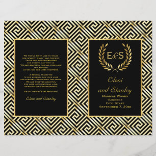 Dourado programa de casamento da chave grega e do 