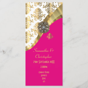 Dourado programa de casamento da igreja de damasco