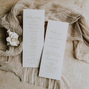 Dourado Programa de Casamento Minimalista