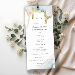 DOURADO PROGRAMA DE CERIMÔNIA DE CASAMENTO DE PESC