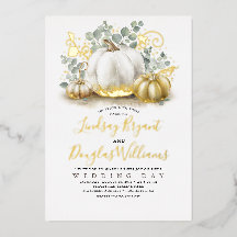 Dourado Pumpkins e Casamento outono Eucalyptus Gre