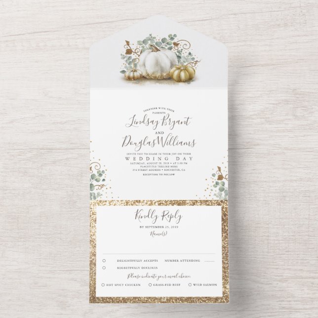 Dourado Pumpkins e Eucalyptus deixa Casamento outo (Inside)