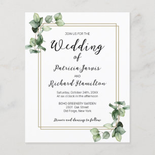 Dourado Quadro Verde Orçamento Convite para Casame