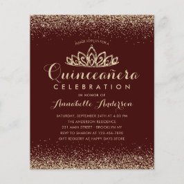 Dourado Quinceañera Tiara, Quinceara Vermelha, Bur