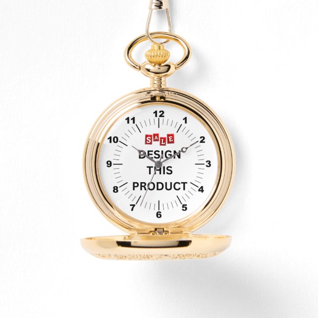 Dourado relógio de bolso - Personalizado (Frente)