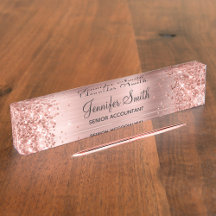 Dourado Rosa Glitter Feminino Falso
