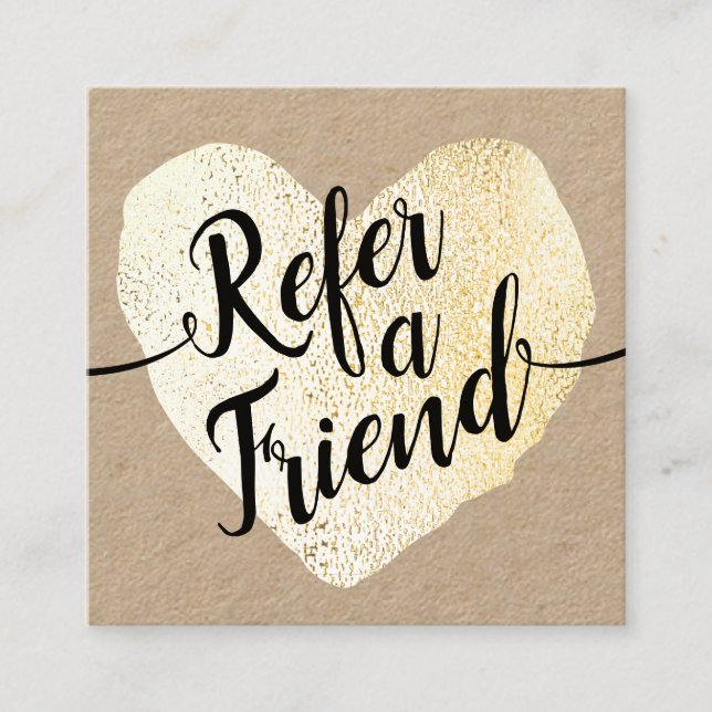 Dourado Roteiro Caligrafia Referral Kraft (Frente)