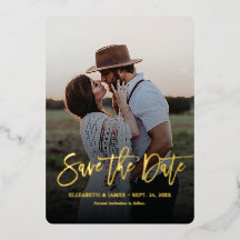 Dourado Script Rustic Salvar O Casamento De Data
