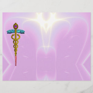 DOURADO SÍMBOLO MÉDICO DO CADUEUS