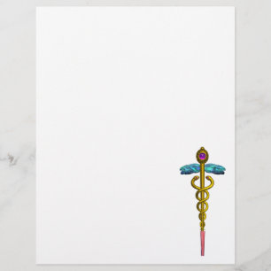 DOURADO SÍMBOLO MÉDICO DO CADUEUS