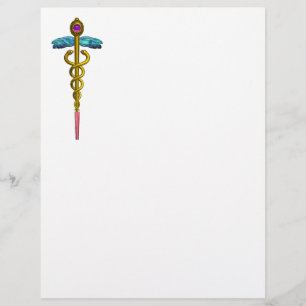 DOURADO SÍMBOLO MÉDICO DO CADUEUS