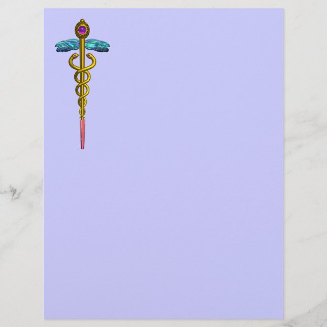 DOURADO SÍMBOLO MÉDICO DO CADUEUS (Frente)