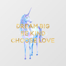 Dourado Sonho Seja gentil Escolher o Amor Unicórni