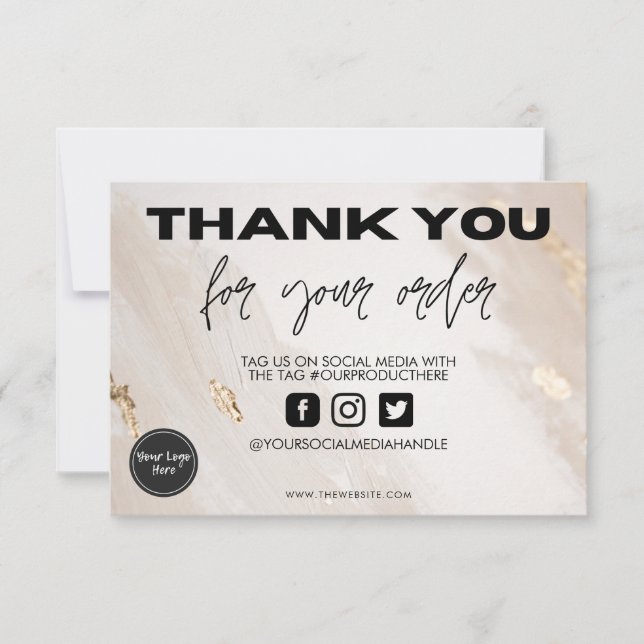 Dourado Splatter Beige Obrigado Media Insert (Frente)