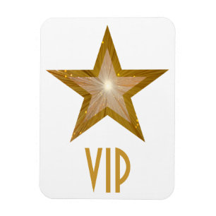 "Dourado" Star 'VIP', branco de ímã flexível