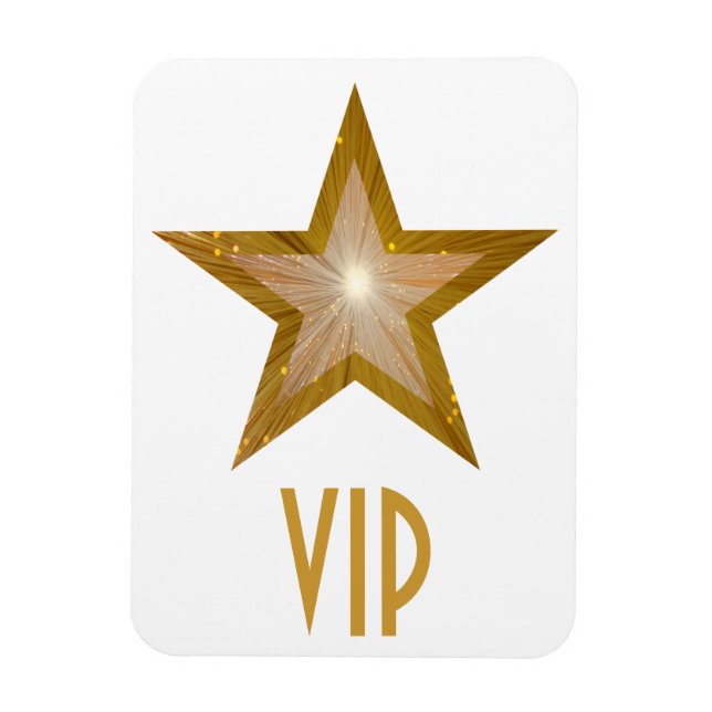 "Dourado" Star 'VIP', branco de ímã flexível (Vertical)