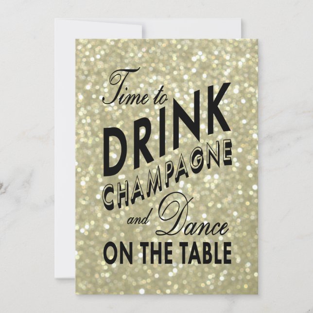 Dourado tempo para beber o convite corporativo par (Frente)