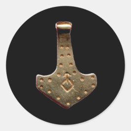 Dourado Thor Hammer - adesivos redondos grandes pr