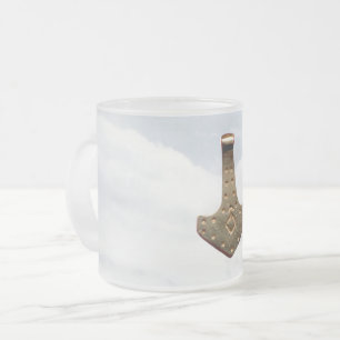 Dourado Thor Hammer nuvens fosco caneca