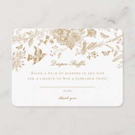 Dourado Toile De Jouy Fralda Raffle Convite Inserç