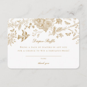 Dourado Toile De Jouy Fralda Raffle Convite Inserç