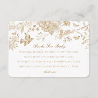 Dourado Toile Jouy Livros para Convite para Bebês