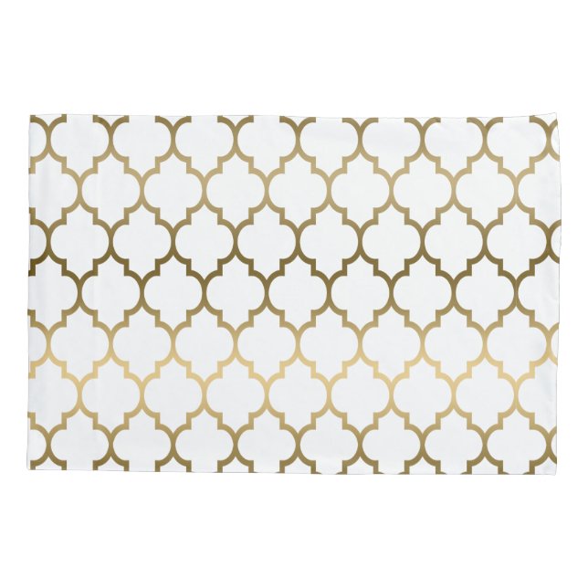 Dourado Tones Quatrefoil Padrão geométrico (Verso)
