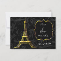 dourado torre Eiffel rsvp padrão francês 3.5 x 5