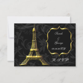 dourado torre Eiffel rsvp padrão francês 3.5 x 5